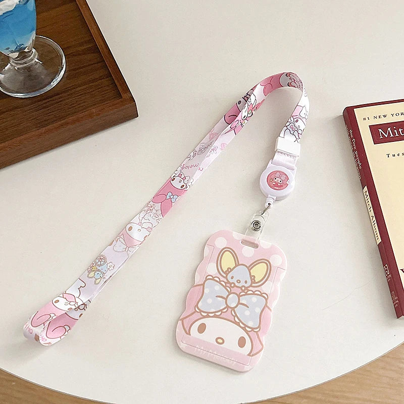 Sanrios Card Bag Cute Anime Figure Cinnamoroll Kuromi Id Bus Card Storage Case Holder Melody Pochacco Students Card Sleeve Gift