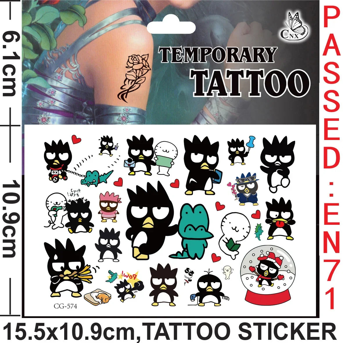 Sanrio series Tattoo Stickers Waterproof Cute Sticker Anime Birthday Party Supplies Decoration For Kids Women Men Gift