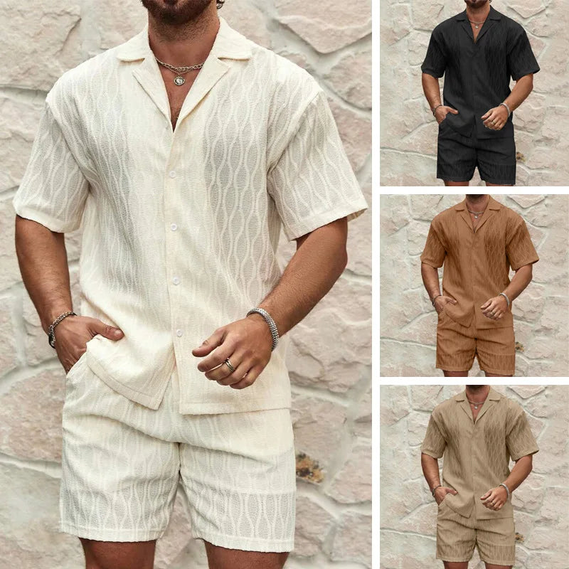 Men Summer Casual Print Track Suit Set 2024 New Fashion Jogging Outfit Breathable Two Piece Sports Wear Clothing For Men Sets