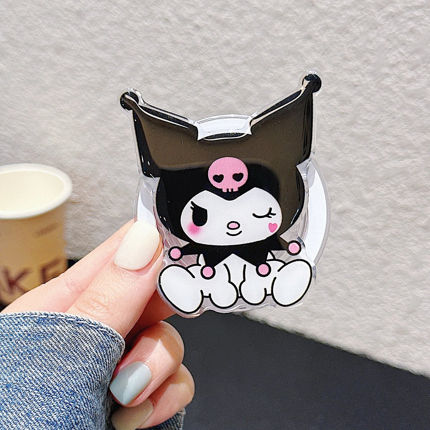 Sanrio Magnetic Mobile Phone Holder Cute Hello Kitty My Melody Kuromi Cinnamoroll Little Twin Star Keroppi Boy Girl Gift