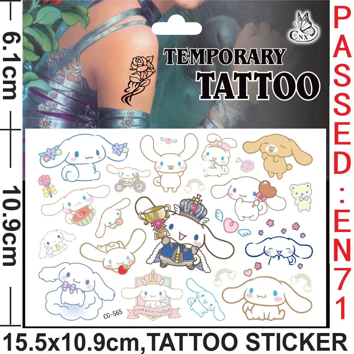 Sanrio series Tattoo Stickers Waterproof Cute Sticker Anime Birthday Party Supplies Decoration For Kids Women Men Gift