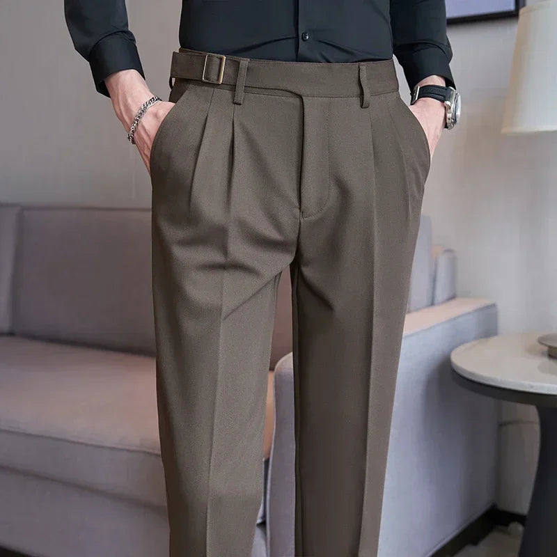 Men's Suit Pants, Fashion Slim Dress Trousers ,White Black Blue Green Pantalones Hombre Fall/Winter Male Pant, 2025 New