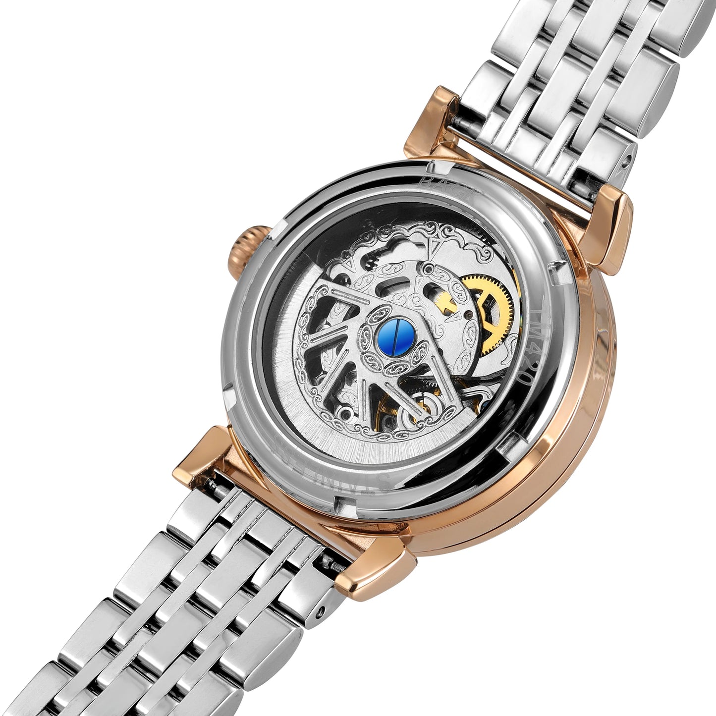 2024Luxury Rose Gold Diamond Woman Watch Mechanical Automatic Movement Ladies Watches Stainless Steel Elegant Women's Wristwatch