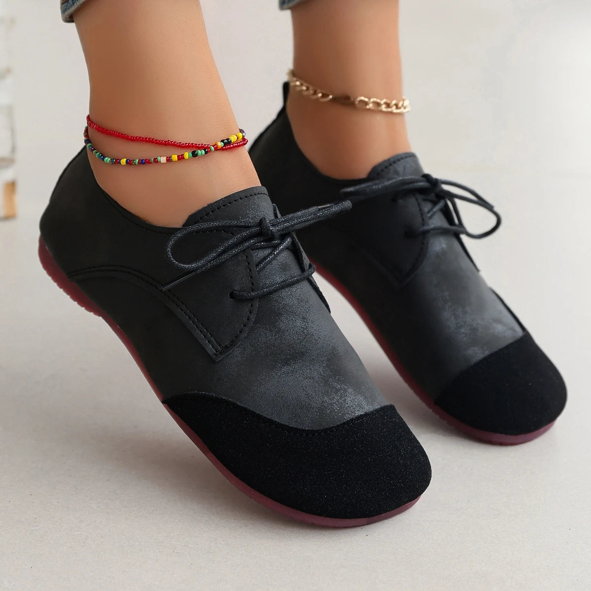 Woman Flats Shoes Loafers Fashion Casual Sports Sneakers Trend Brand Women's Fashion Dress Shoes New Lace Up Femme Zapatos