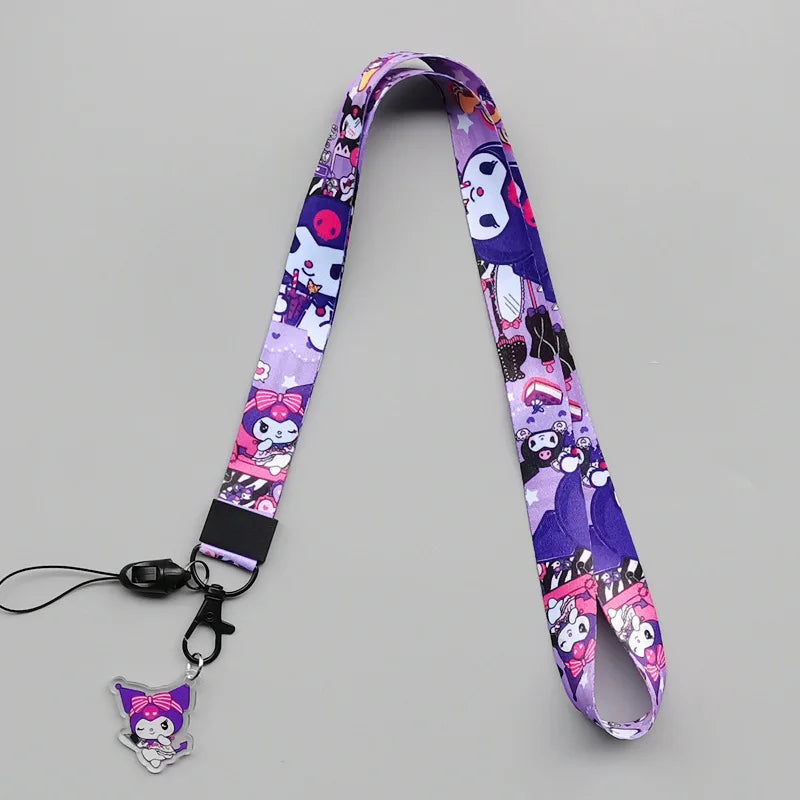 Cute Sanrio Characters Cosplay Accessories Cartoon Neck Strap Lanyard with Phone Strap and Card Holder