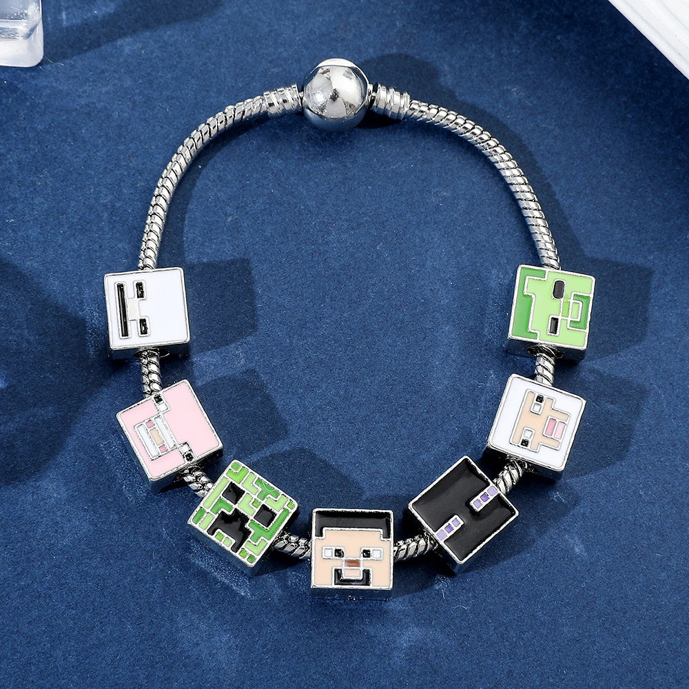 Fashion Beads Bracelet Square Cartoon Sheep Beads Bangle Hand Chain for Men Women Kawaii Accessories Jewelry