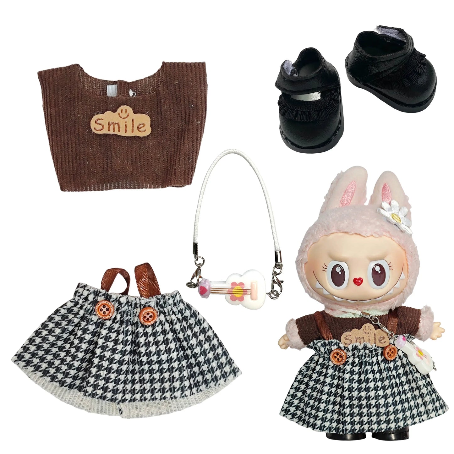 Labubu 1st & 2nd Gen Outfit - 17cm Sitting Vinyl Figure Clothes | Casual Style | Pop Mart Collectible