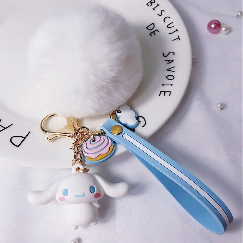 Cartoon Kuromi Sanrio Keychain Cute MelodyHello Kitty Cinnamoroll Doll Pendant Decoration Keyring Jewelry Girl&Child Gifts Toy