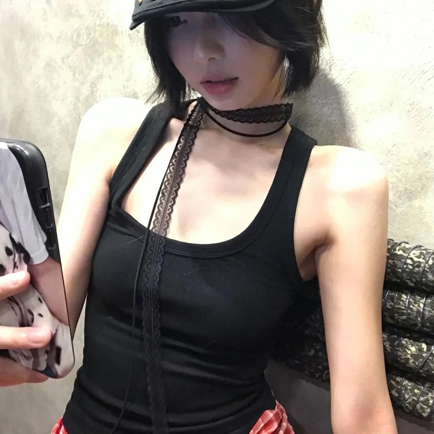 Fashion Choker Necklace for Women Sexy Black White Lace Bowknot Pendant Short Clavicle Chain Gothic Chokers Aesthetic Jewelry