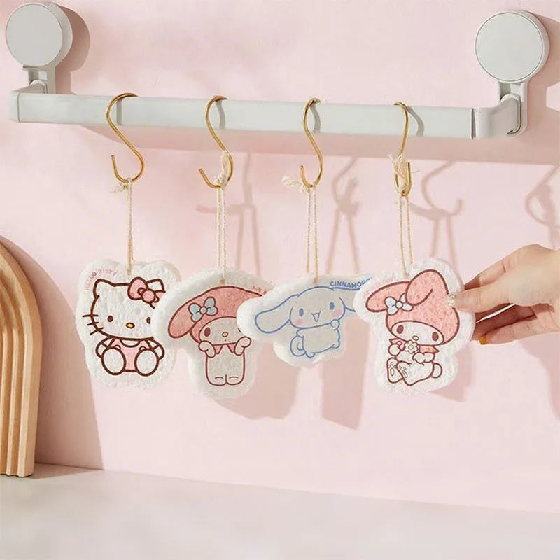 Sanrio Sponge Dishwashing Cleaning Japanese Cartoon Hello Kitty Dish and Chopstick Cleaning Sponge Blocks Kitchen Supplies