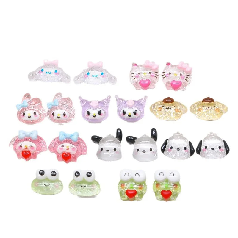 50Pcs Nail Charms Set - Oversized 3D Kuromi & Pochacco Resin Decor for Bold Kawaii Nail Art