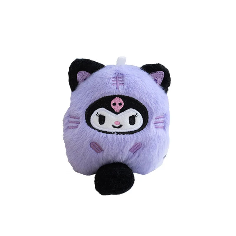 10pcs/lot Kuromi Plush Animal Keychain Little Tiger Kuromi My Melody Cinnamoroll Plush Toy Pendant Pom Pom Purin Cute lmage Doll