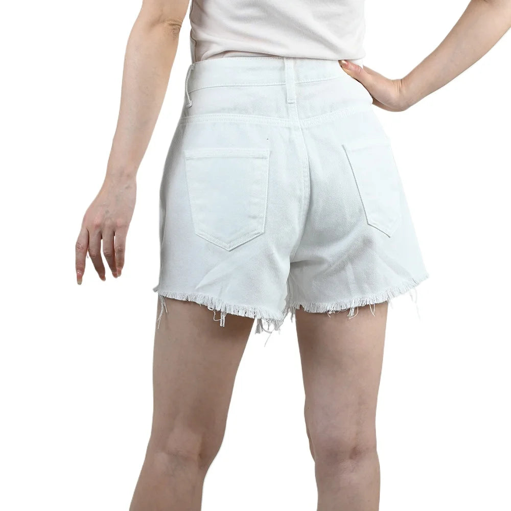 Summer Women's Denim Shorts Fashionable Sexy High-Waist Loose Pocket Tassel Hot Pants Female Casual Streetwear Short