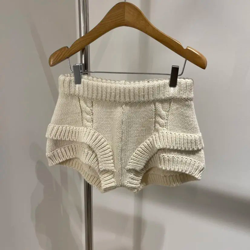 Kimotimo Hot Sexy Knit Shorts Women Korean Fashion Casual Outerwear Sheath Mini Pants 2025 Spring Solid Versatile Y2k Streetwear