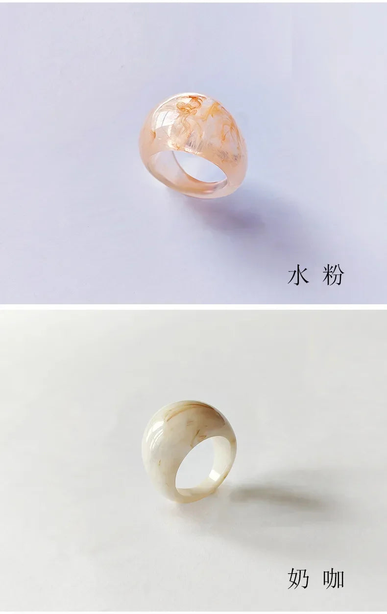 Exaggerated Creative Rings Acrylic Resin Rings for Woman Girls y2k Fashion Jewelry Accessories Party Dress Jewelry mens rings