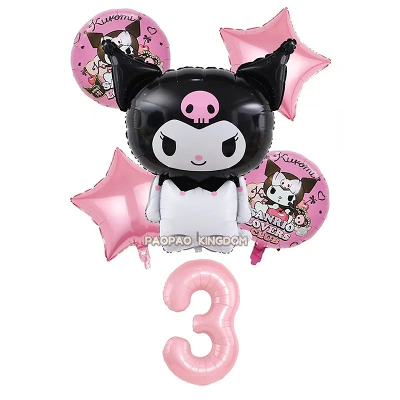 Cinnamoroll Kuromi My Melody Anime Kawaii Balloon Baby Shower Party Decoration Metallic Birthday Arrangement Helium Balloons