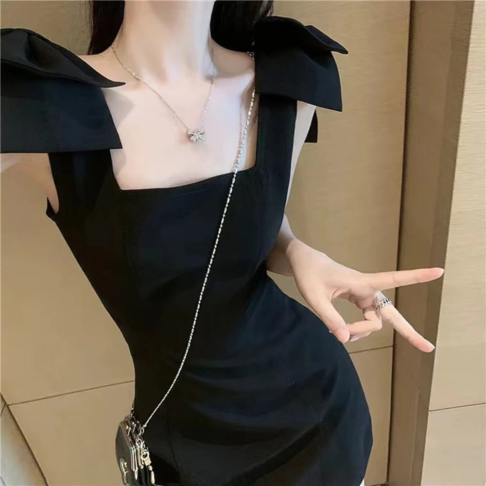 Vintage French Style Women's Sleeveless One-Piece Party Dress Spaghetti Straps Elegant Gown for Special Occasions Fashionable