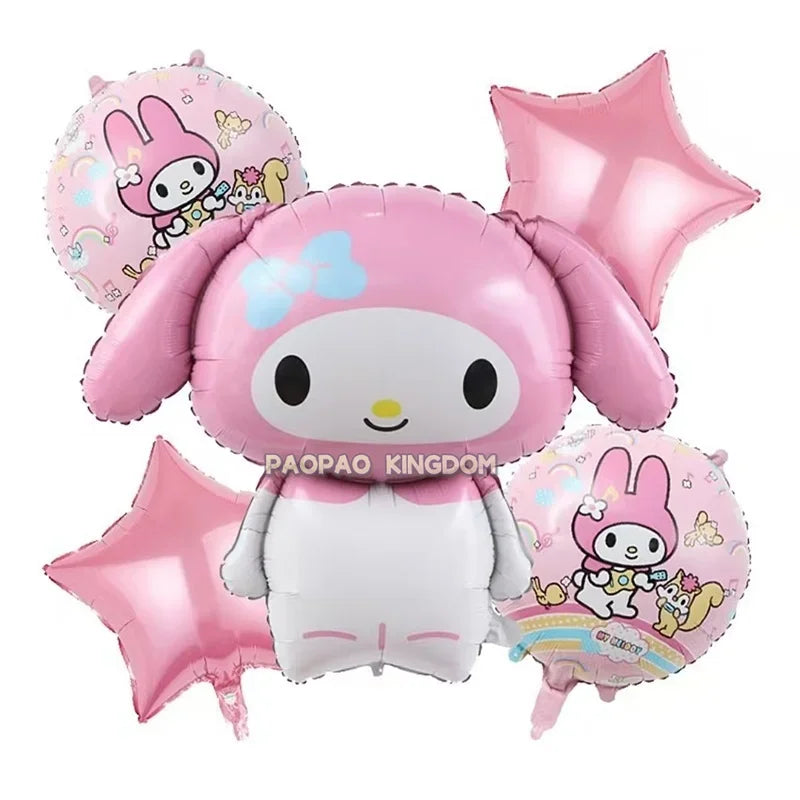 Cinnamoroll Kuromi My Melody Anime Kawaii Balloon Baby Shower Party Decoration Metallic Birthday Arrangement Helium Balloons