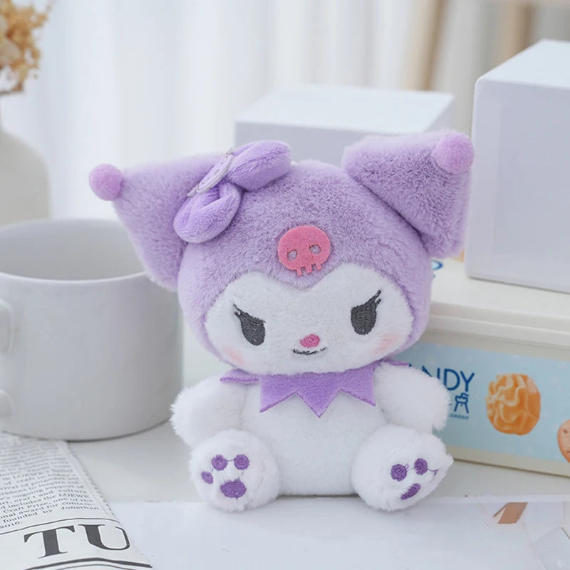 Kawali 14CM Sanrio Kuromi Hello Kitty My Melody Cinnamoroll Pillow Plush Toys Plushie Keychain Stuffed Doll Pendant For Kid Gift
