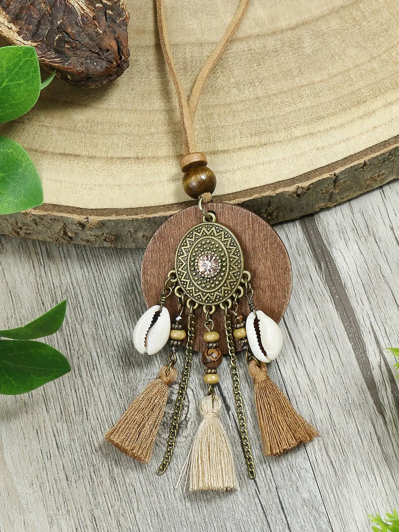 Vintage Ethnic Style Long Women's Necklace Metal Chain Wheel Tassel Necklace Women's Daily Vacation Can Wear Gift