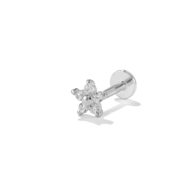 Aide 925 Sterling Silver 1pc Geometry Multi Piercing Stud Earrings For Women K Gold Simple Elegant Tassel Jewelry Gift Pendiente