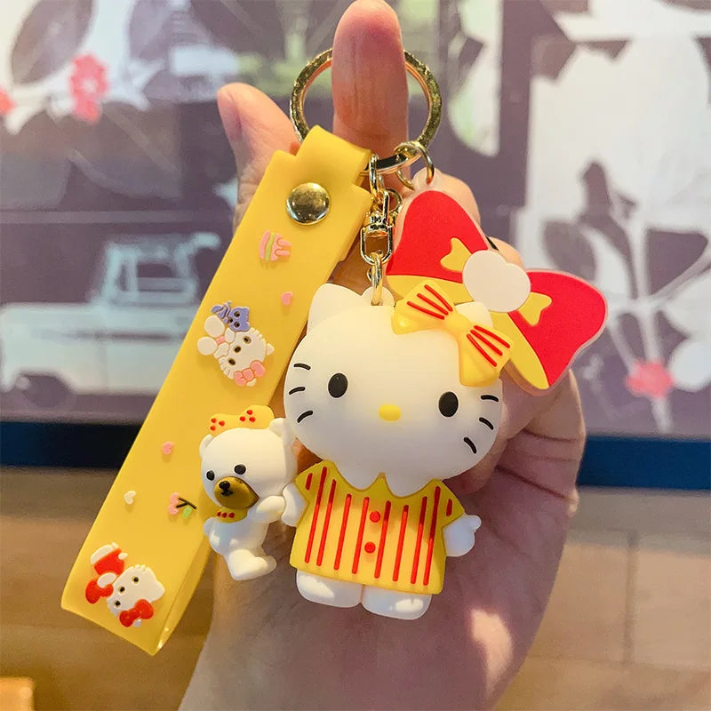 Hello Kitty Mini Model Keychain, Exquisite Cartoon Decorative Pendant, Suitable for Decorating Backpacks, Handbags, Keychains