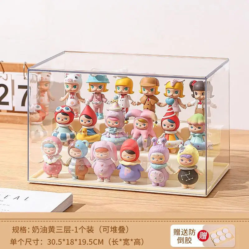 Acrylic Clear Doll Toys Storage Organizer Box Mystery Box Display Stand For Pop Dolls Storage Case Waterproof Dust Proof Box