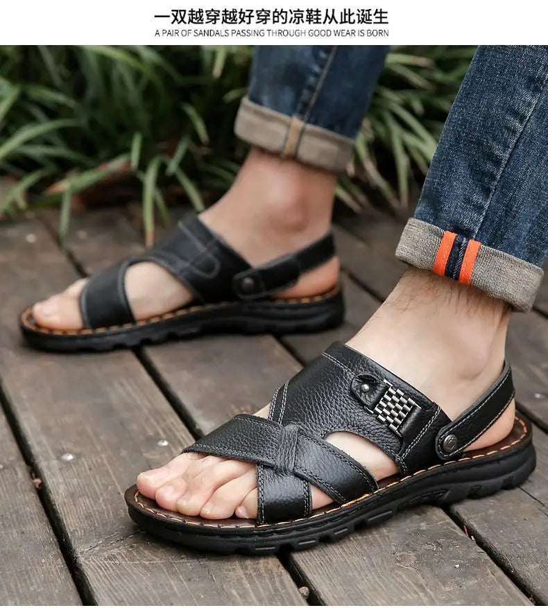 2025 New Men's Sandals for Men's Summer, Dual use for Cooling, Soft soled Exterior, Middle aged, Dad's Shoes, Elderly Shoes