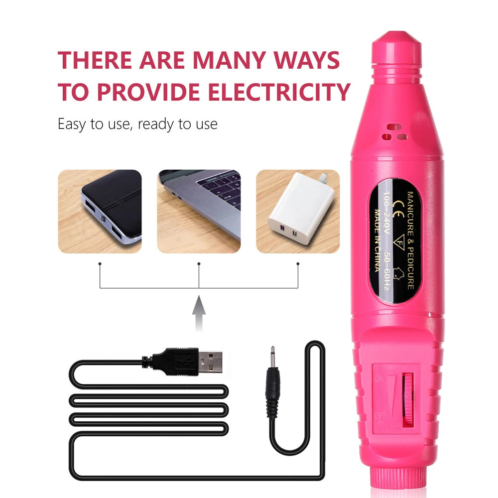 LINMANDA 6 in 1 電動ネイルドリルキット ネイルポリッシャー マニキュア ポータブルネイルファイル ネイルドリル機器 ペンツール マシン