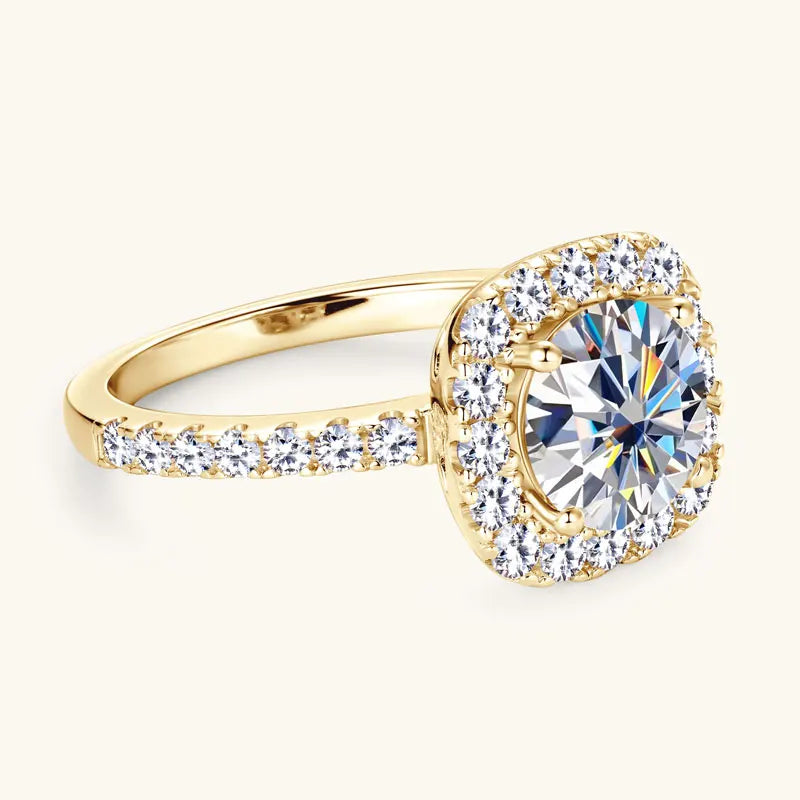 OXTAO 2.0ct D Color Big Moissanite Diamond Wedding Halo Rings for Women 925 Sterling Silver Wedding Luxury Fine Jewelry Gifts