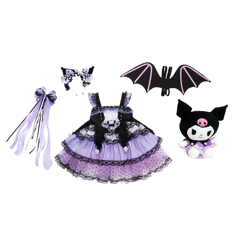 Halloween Sanrio Cosplay Princess Dress Kuromi Lolita Christmas Children's Costume Dresses Puffy Skirt Suit Cute Girls Dress