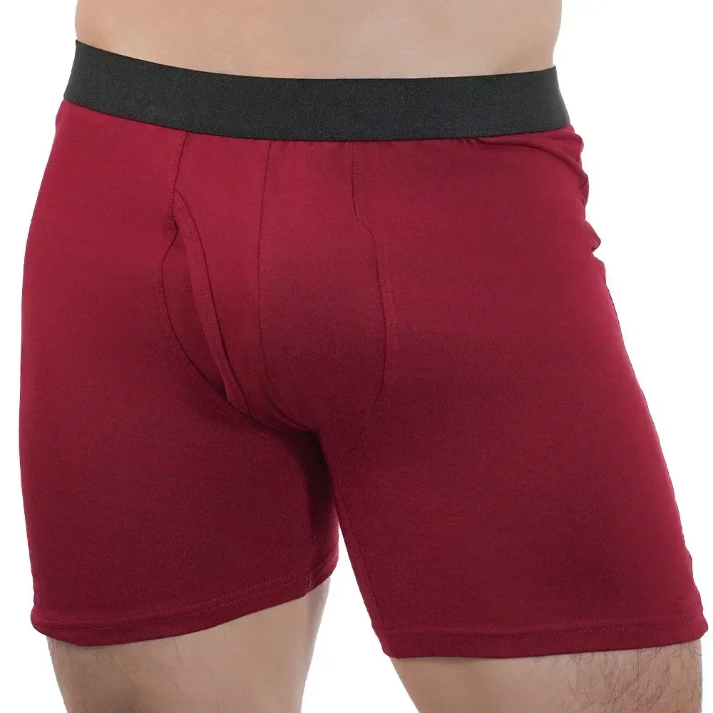 Man Mid-Long Boxer Shorts Sport Underwear Cotton Underpants Sexy Boxershorts Breathable Panties Large Boxers Hombre Men's Gifts