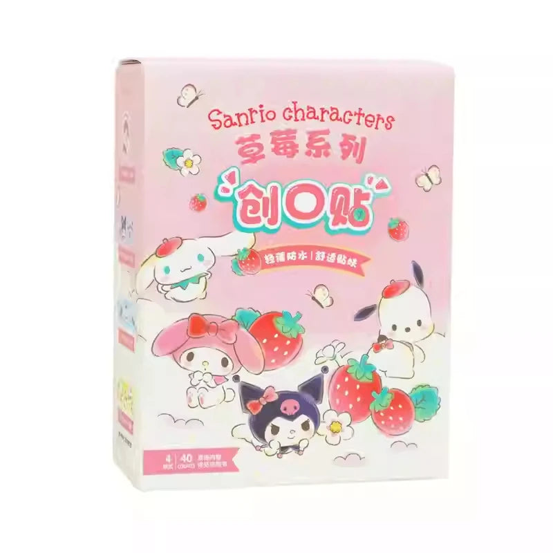 Hello Kitty Kuromi Cinnamoroll Plaster 40Pcs Waterproof Adorable Cute Band Aid for Kids Wound Care Kawaii Cartoon Design