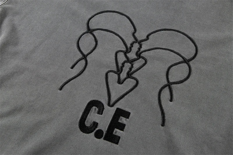 Batik Embroidery Black CAV EMPT Hoodies High Quality CE Retro Pullover Couple Cavempt Hoodie Sweatshirts for Men Women Hooded