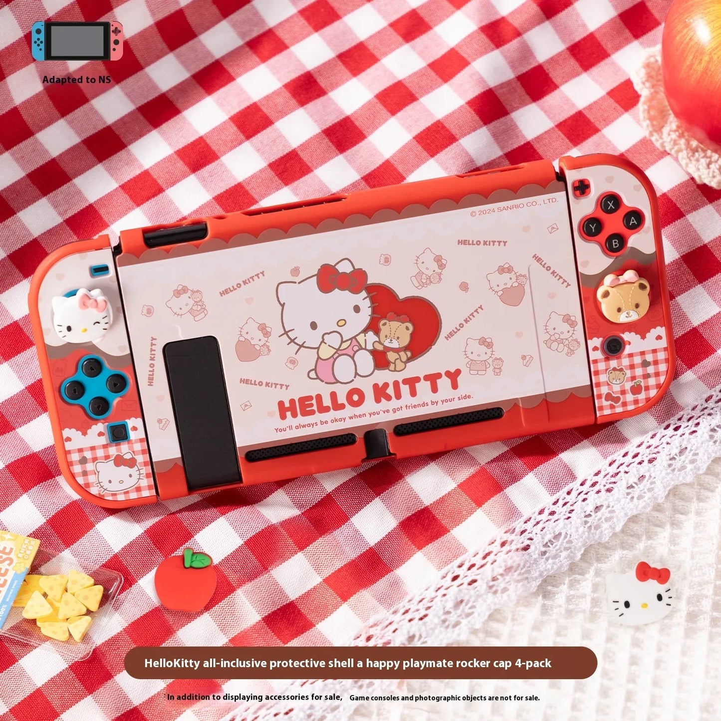 Sanrio Figure Hello Kitty Switch Ns/Oled Protective Case Hard Shell Protective Cover Plug Base Cute Peripheries Game Accessories
