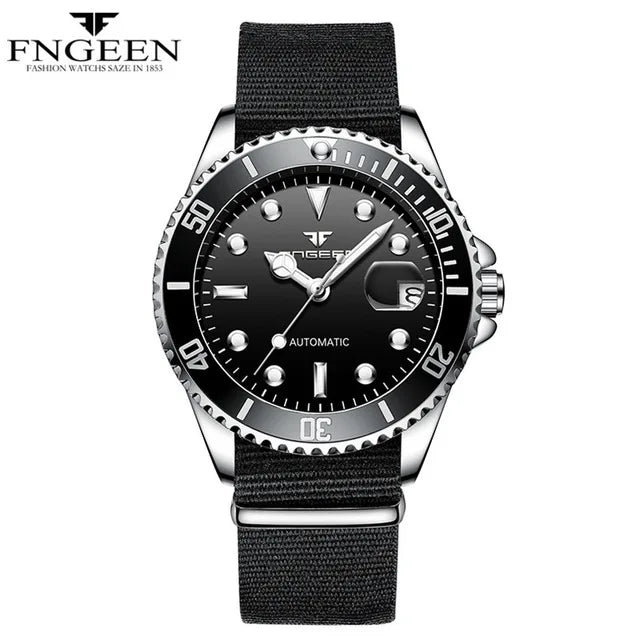 2025 FNGEEN 9001 Luxury Brand Men Watch Steel Tourbillon Skeleton Mechanical Watches Luminous Automatic Date Diamond Wristwatch