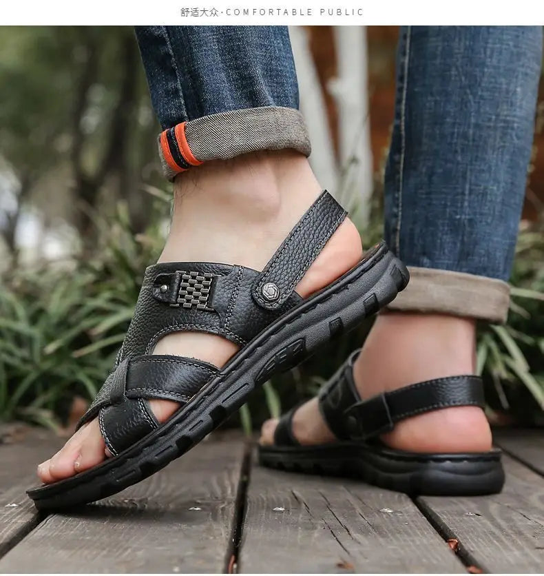 2025 New Men's Sandals for Men's Summer, Dual use for Cooling, Soft soled Exterior, Middle aged, Dad's Shoes, Elderly Shoes