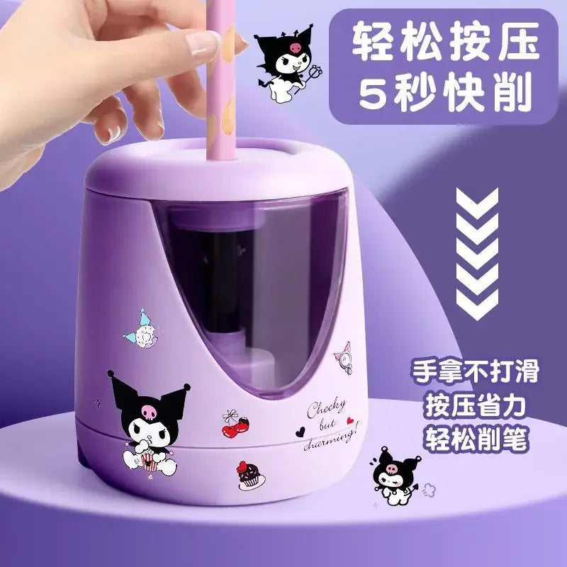 Sanrio kuromi cartoon automatic pencil sharpener children's cute electric pencil sharpener rechargeable stationery Kawaii gift