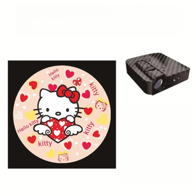 Hello Kitty Car Welcome Light High Definition Projector Hd Ambient Light Induction Open The Door Safety Signal Lamp Decoration