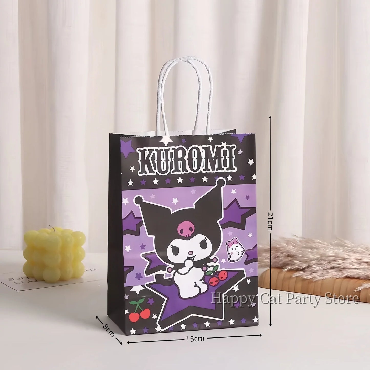 Cinnamoroll Paper Gift Bags Birthday Decor Kuromi Candy Bag Hello Kitty Biscuit Package boys Girls Favors Gifts Party Supplies