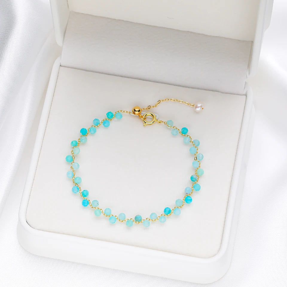 3MM Natural Stone Tourmaline Bracelet For Women on Hand Jewelry Party Wedding Luxury Gift AmethystSet Handmade New In