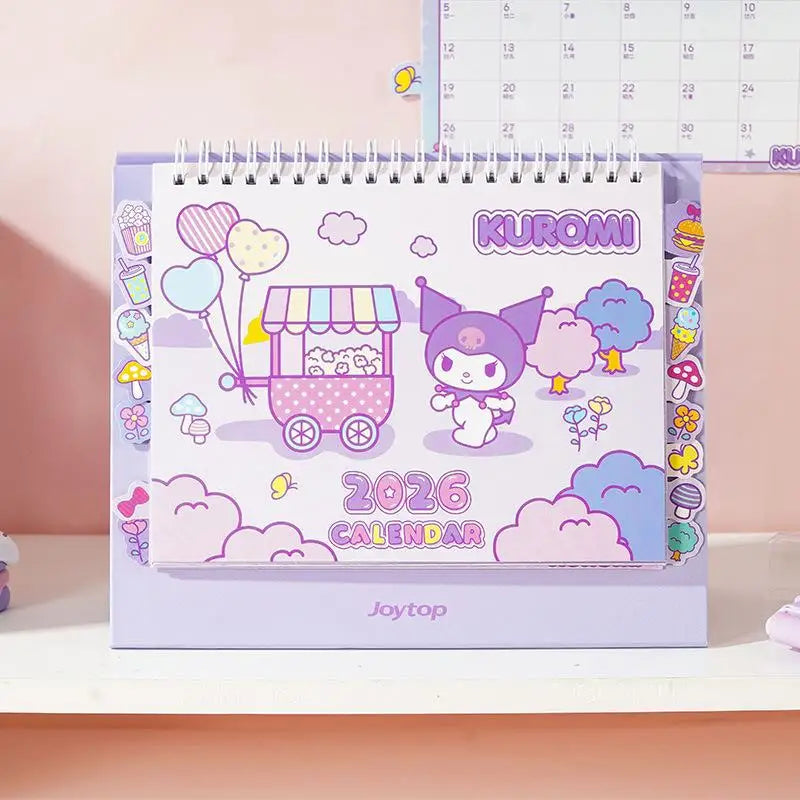 Sanrio Hello Kitty Desk Calendar Daily Schedule Desktop Decoration Kuromi Melody Schedule Plan Cartoon Room Ornament Kids Gifts