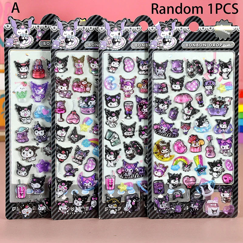 Kawaii Sticker DIY Hand Account Diary Decorative Kitty Kuromi Funny Cartoon Kids Girls Christmas Birthday Gift Reward Toy