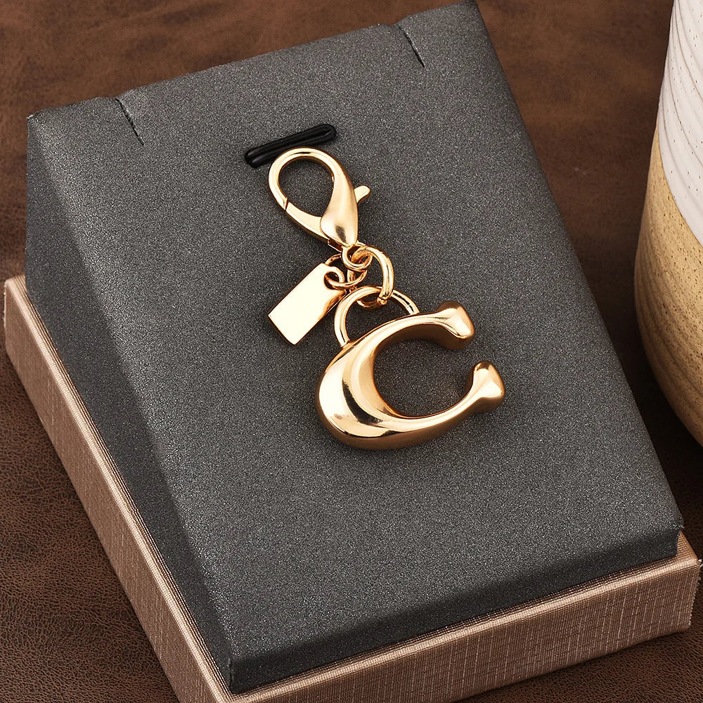 Fashion Bear Cherry Letter C Flower Keychains For Women Metal Y2K Exquisite Bag Pendant Car Key Ring Jewelry Gift Accessories
