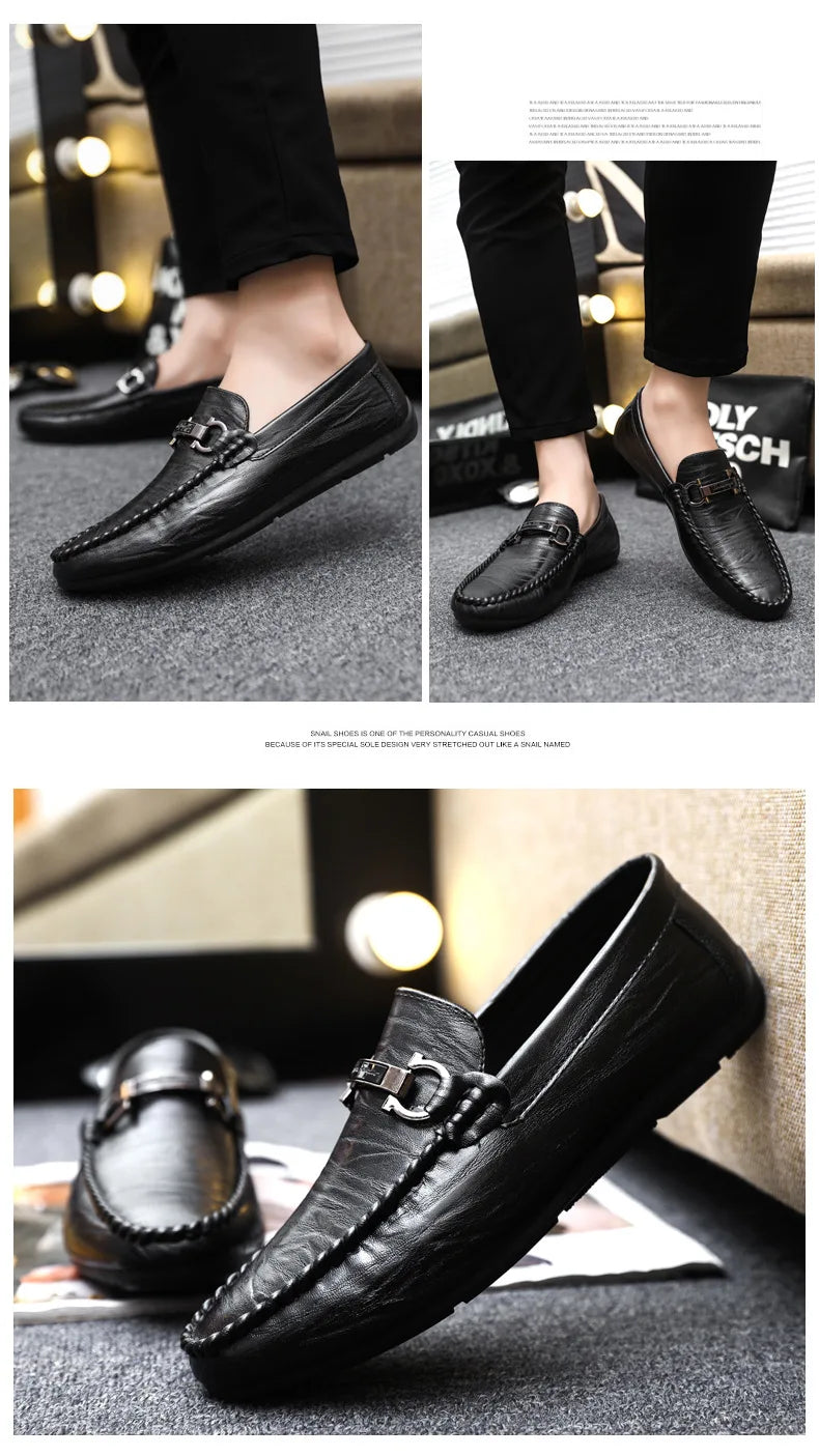 Men Loafers Shoes for Men Luxury Business Dress Shoes Comfy Slip-on Drive Moccasins Footwear Male Brand Leather Boat Shoes Men