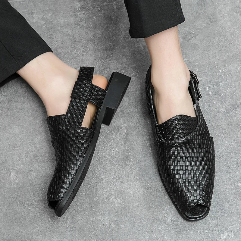 Sandals for Man Fashion Outdoor Roman Genuine Leather Indoor House Platform Male Beach Shoes Casual Men Sandals New In Summer