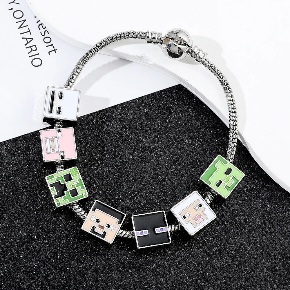 Fashion Beads Bracelet Square Cartoon Sheep Beads Bangle Hand Chain for Men Women Kawaii Accessories Jewelry
