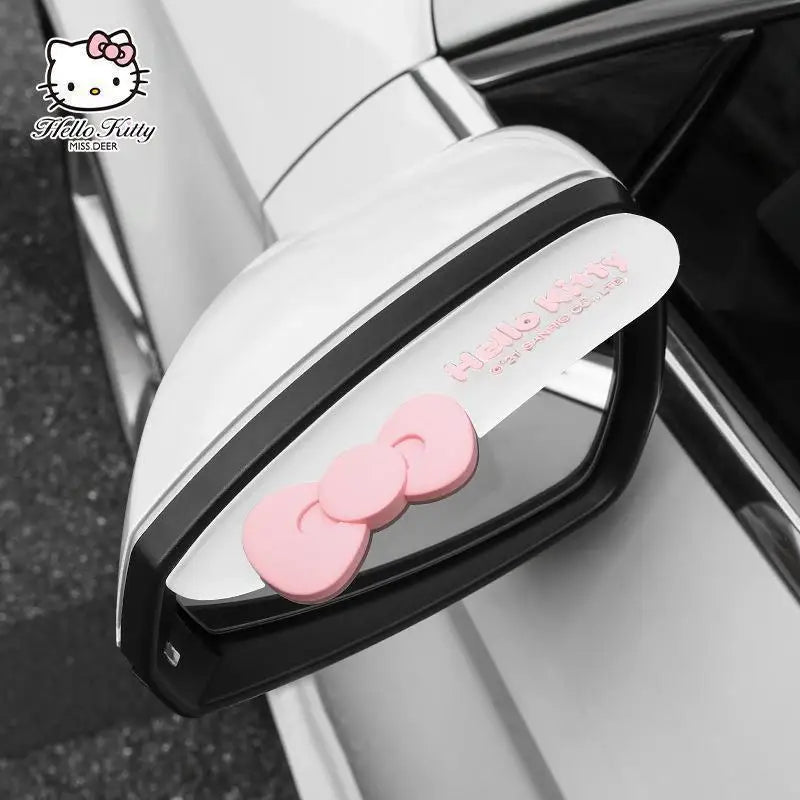 サンリオ カー バックミラー レインブラウ ウェザーガード 視界保護ミラー サンバイザー 防水 キャラクター クローミ マイメロ カーアクセサリー