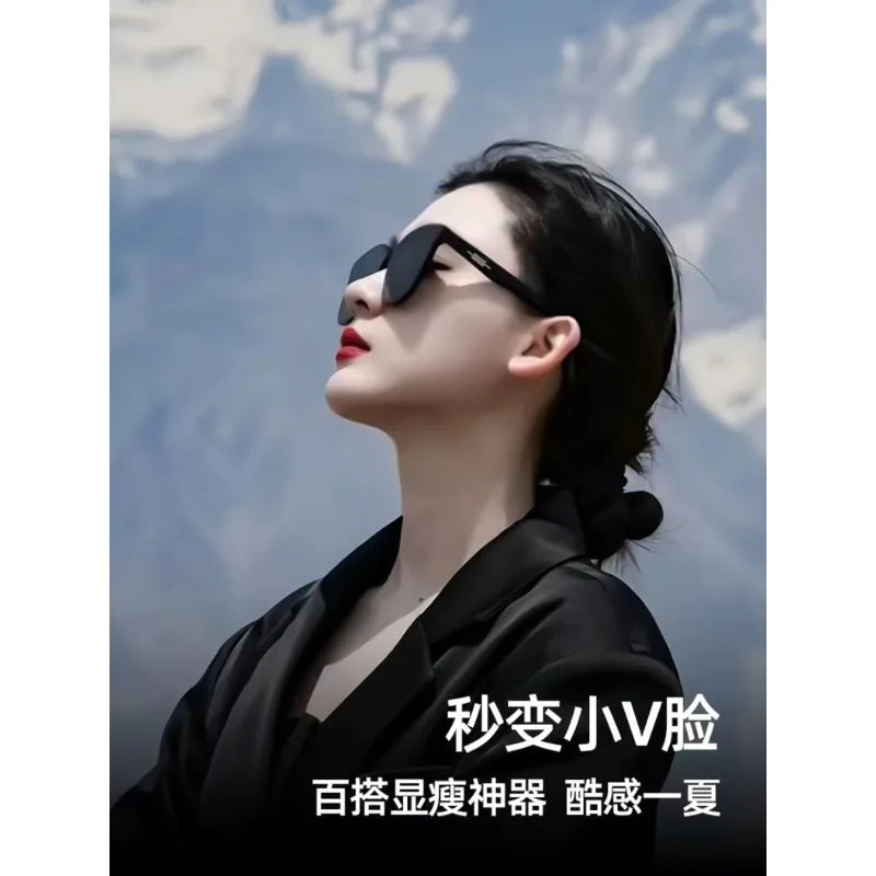 New sunglasses for women with a high-end feel, big face and slimming effect. Sunscreen, UV protection, polarized driving glasses