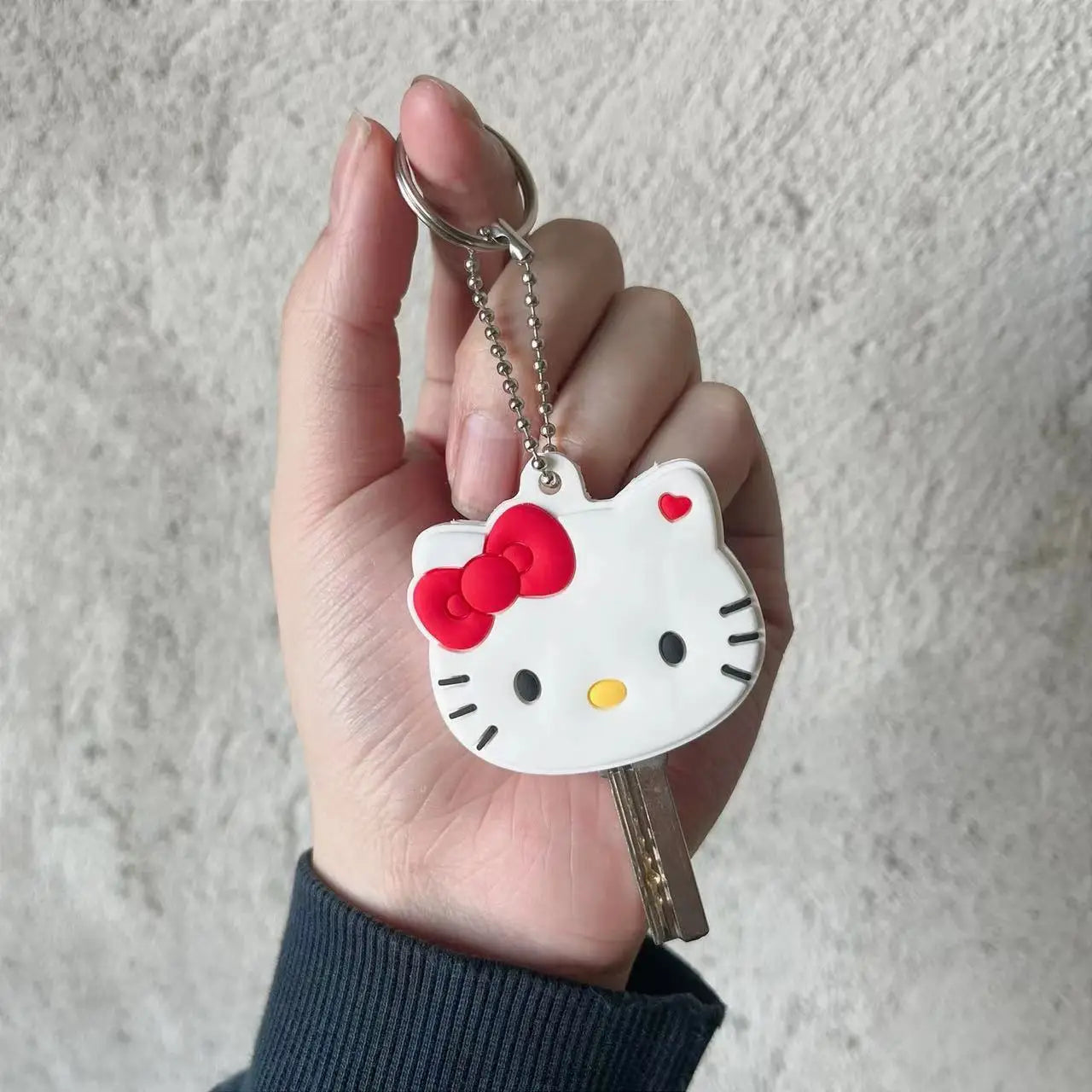 Sanrio Hello Kitty Kuromi Keychain Silicone Kawaii Anime Cute Key Case Kt Cat Pendant Melody Access Control Card Case Keychain